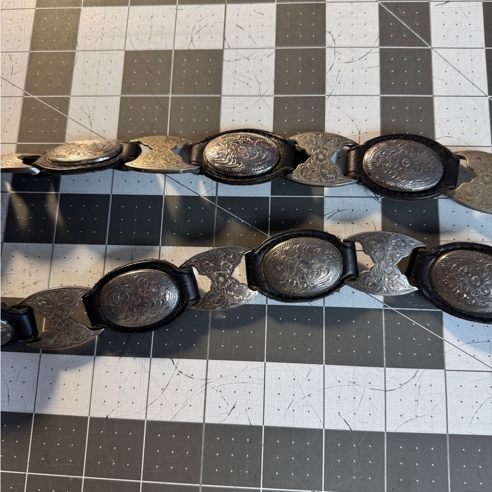 Tony Lama Black and Silver Women's Belt